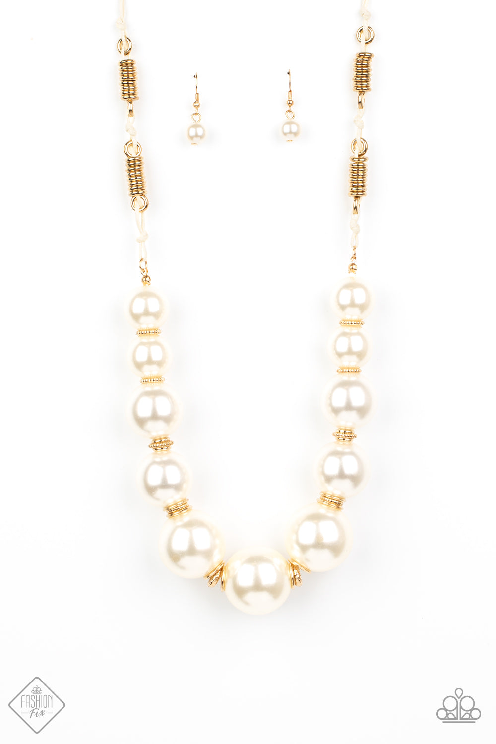 Paparazzi - Pearly Prosperity - Gold Necklace  #1502