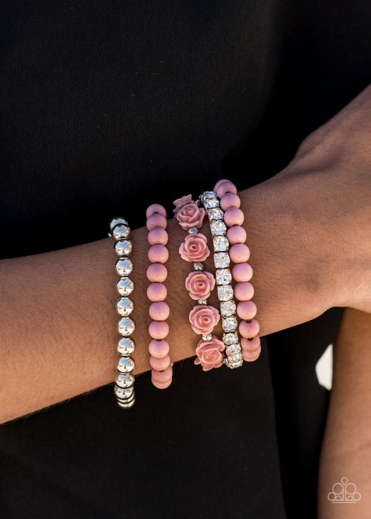 Paparazzi - Rose Garden Grandeur - Pink Bracelets  #1076