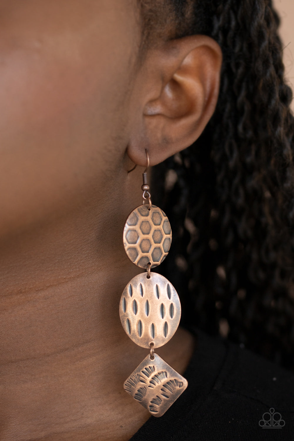 Paparazzi - Mixed Movement - Copper Earrings #1256