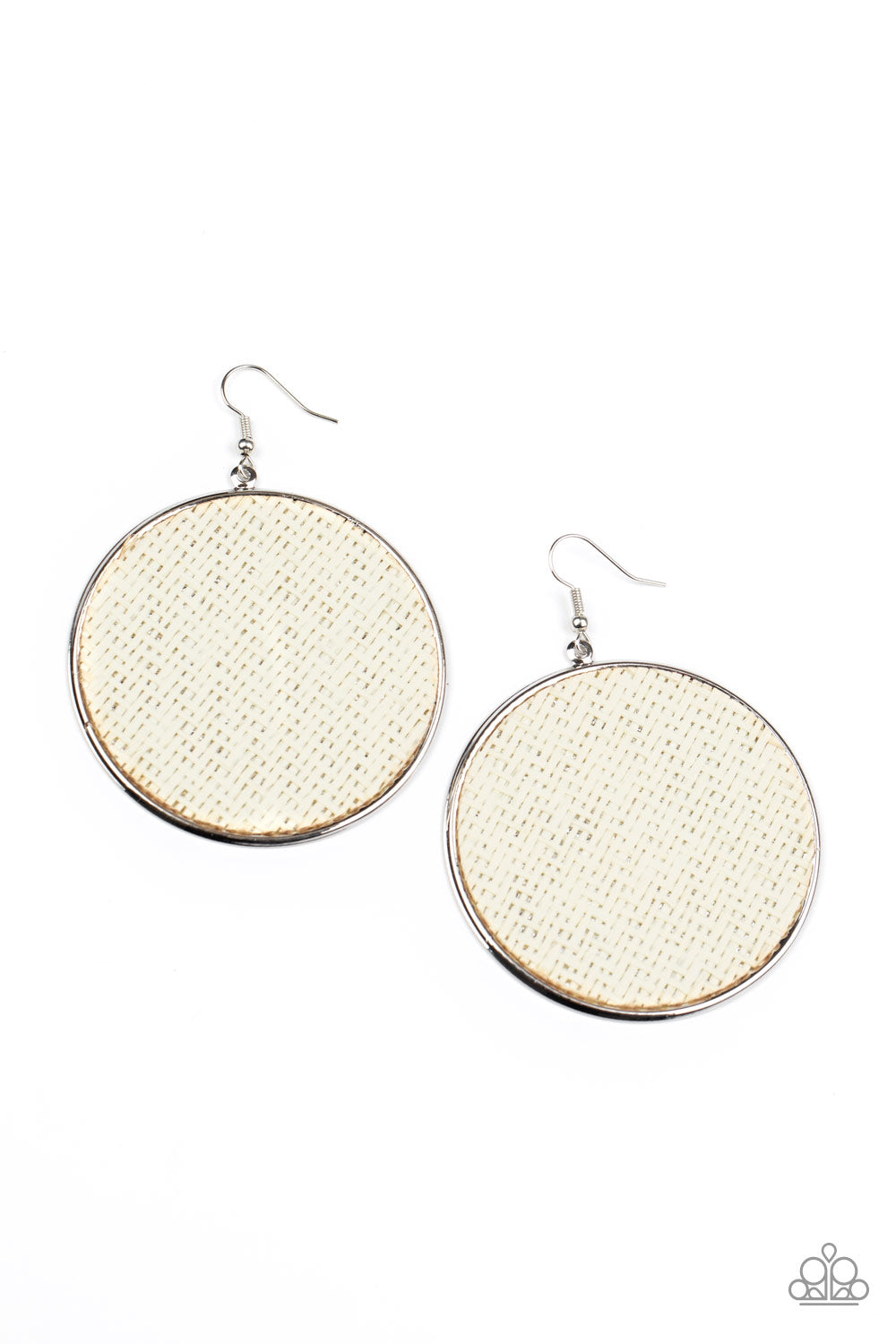 Paparazzi - Wonderfully Woven - White Earrings