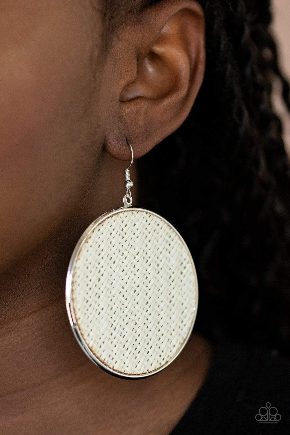 Paparazzi - Wonderfully Woven - White Earrings