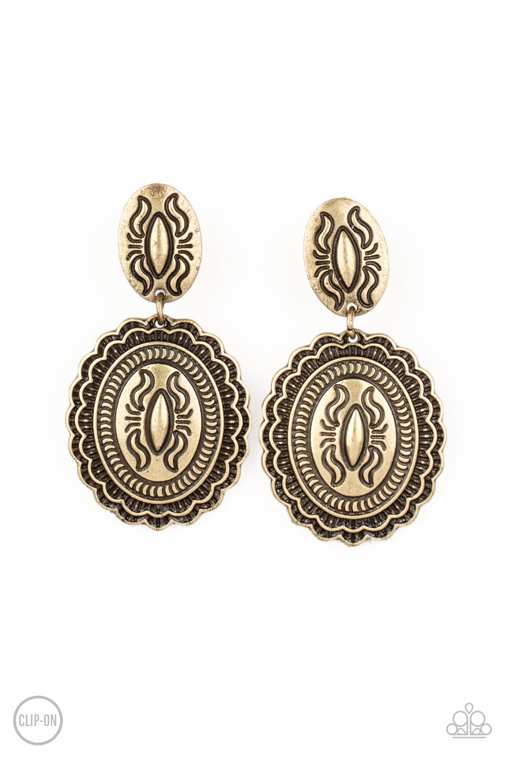 Paparazzi - Ageless Artifact - Brass Earrings  #0921