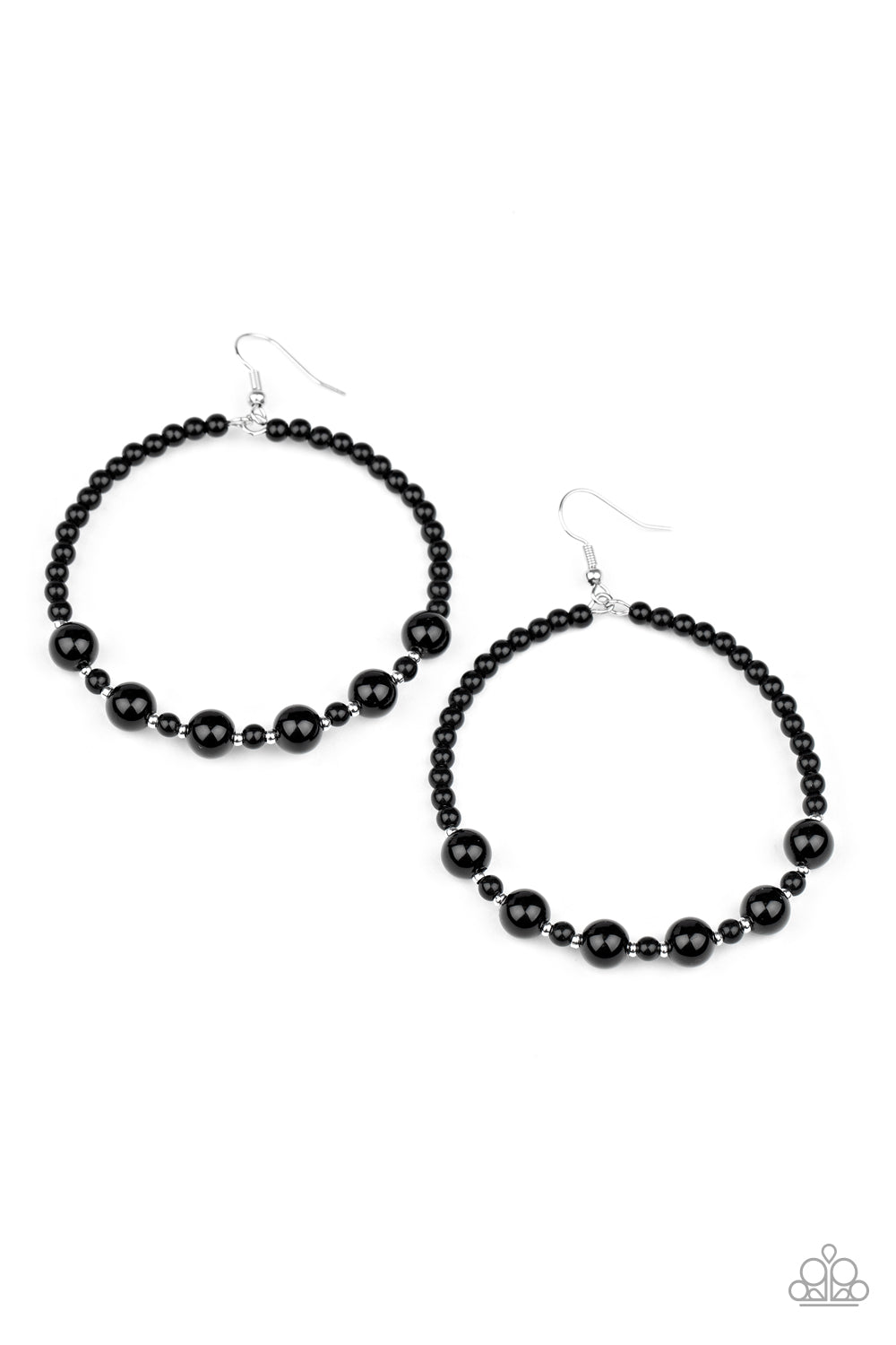 Paparazzi - Boss Posh - Black Earrings