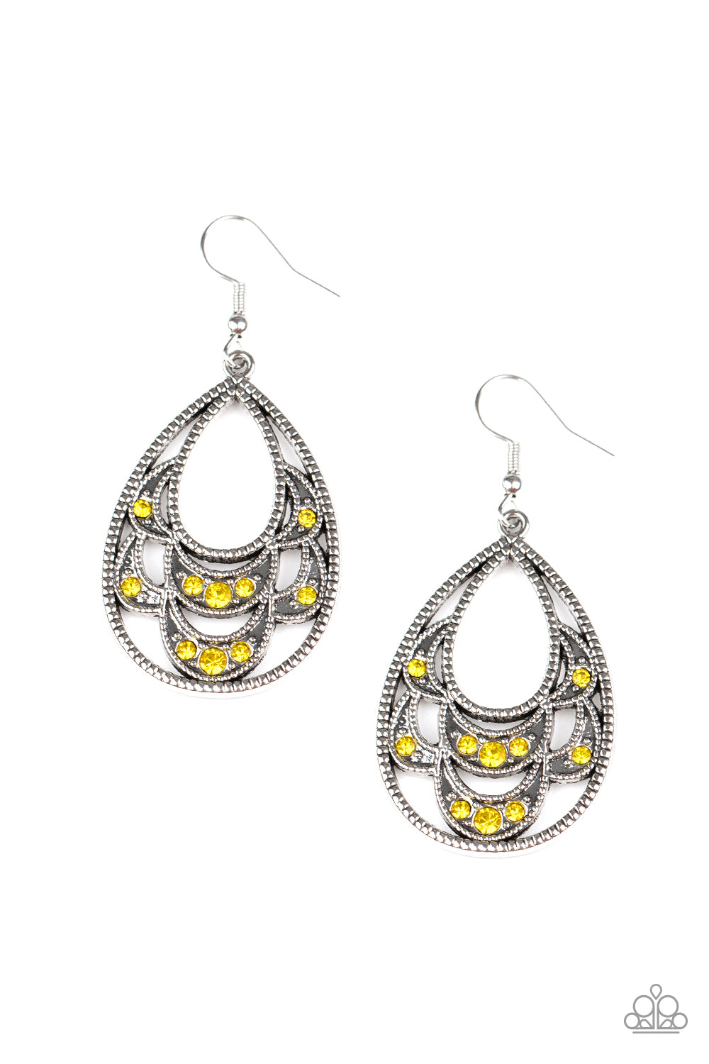 Paparazzi - Malibu Macrame - Yellow Earrings  #2050