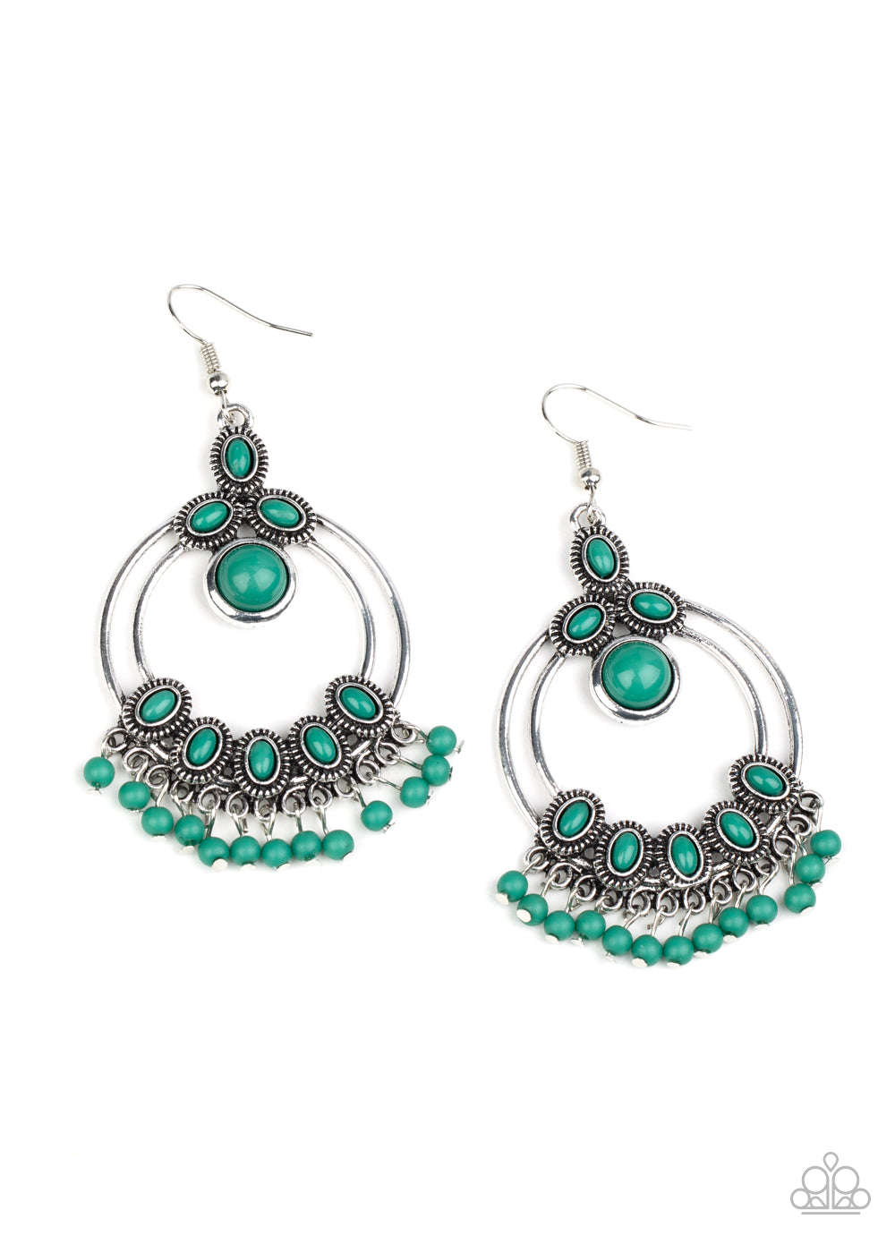 Paparazzi - Palm Breeze - Green Earrings  #0892