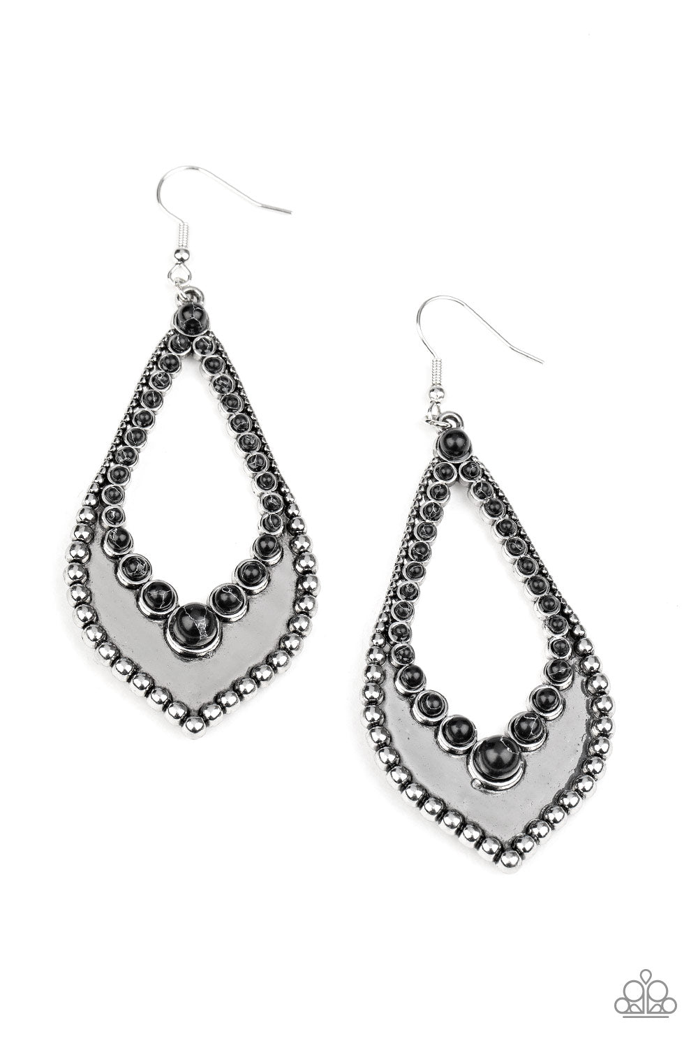 Paparazzi - Essential Minerals - Black Earrings  #1902