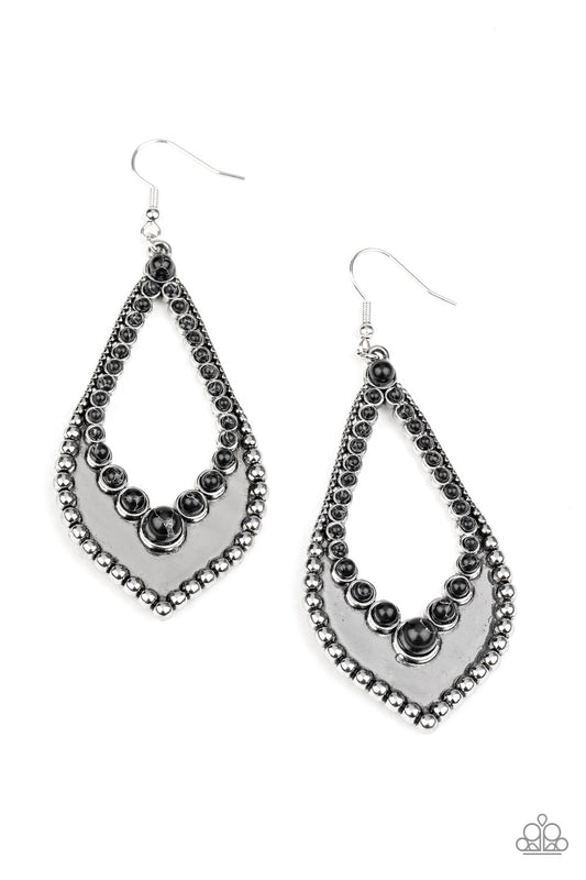 Paparazzi - Essential Minerals - Black Earrings  #1902
