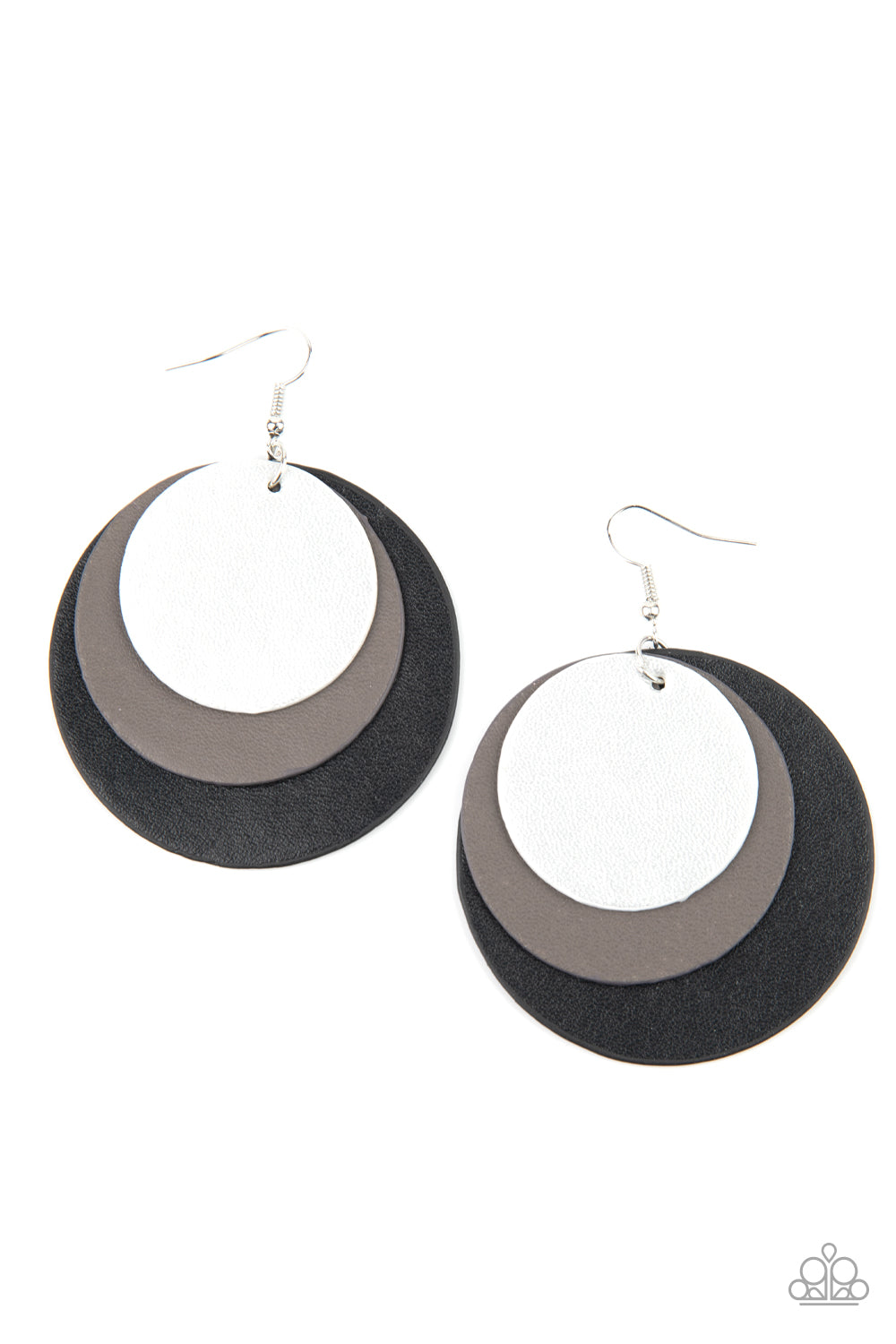 Paparazzi - LEATHER Forecast - Black Earrings  O/D #11