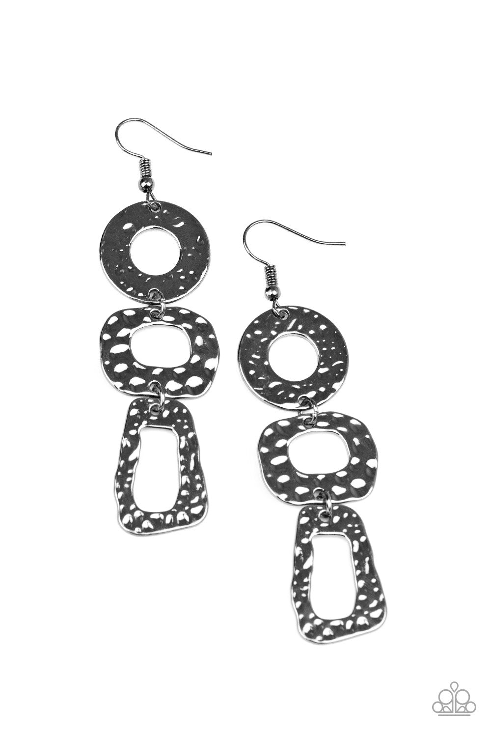 Paparazzi - Prehistoric Prowl - Black Earrings  #1893