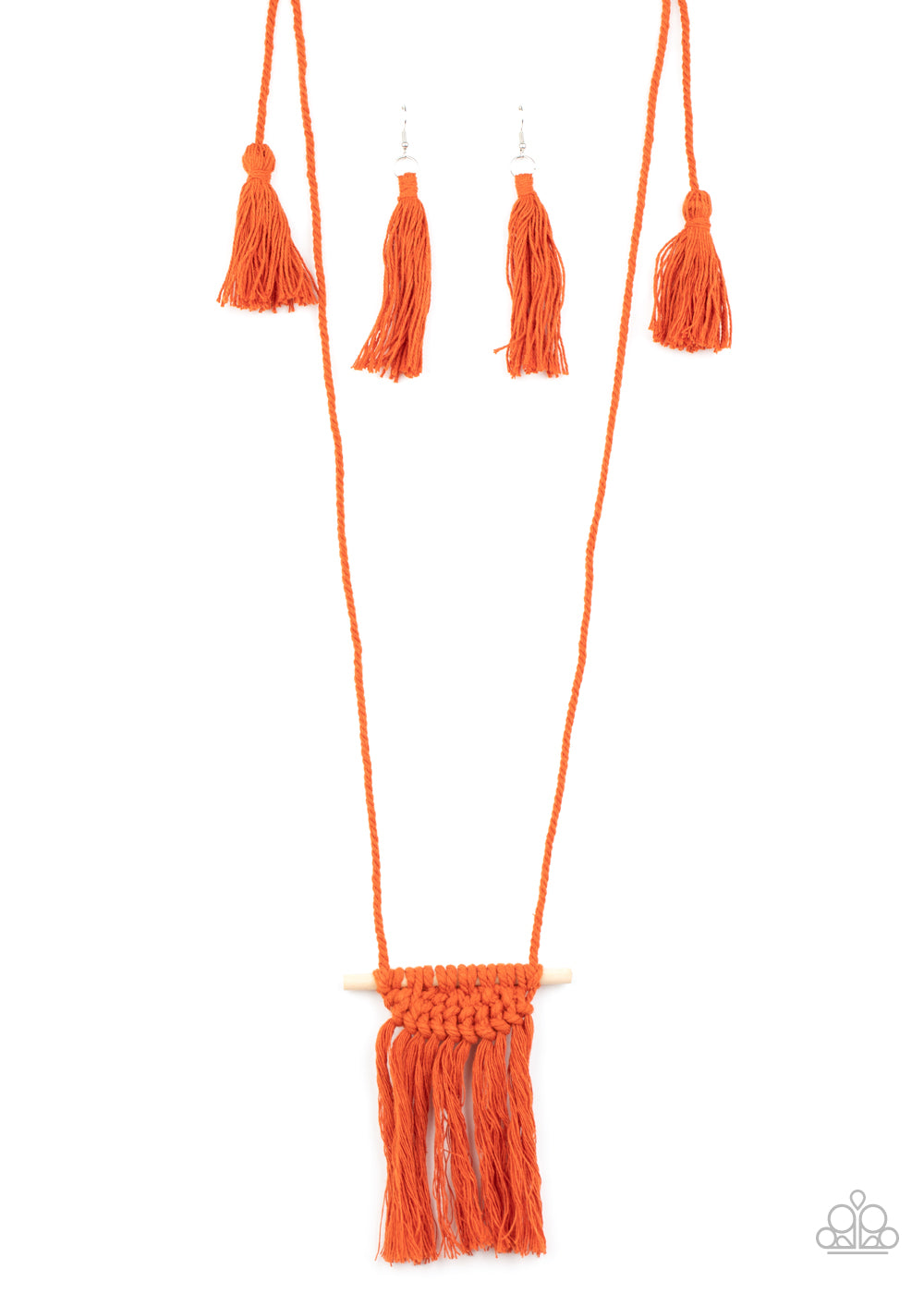 Paparazzi Accessories - Between You and MACRAME - Orange Necklace #0149