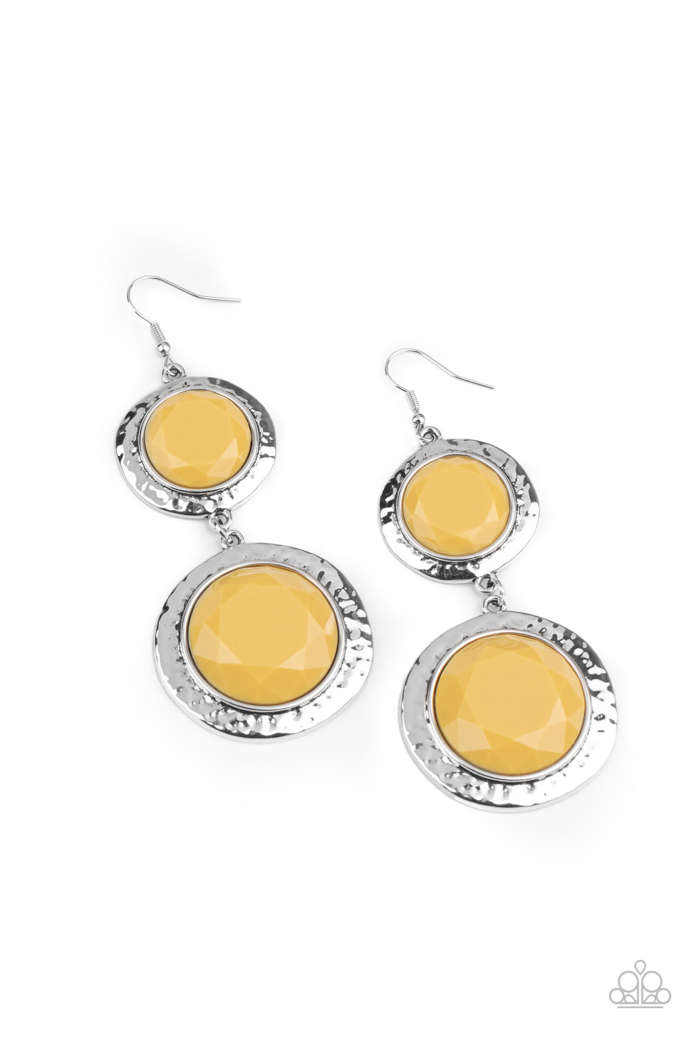 Paparazzi - Thrift Shop Stop - Yellow Earrings  O/D #18