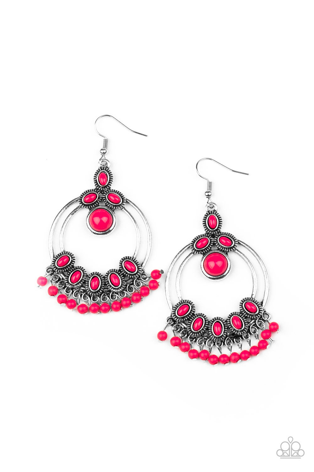 Paparazzi - Palm Breeze - Pink Earrings #0890