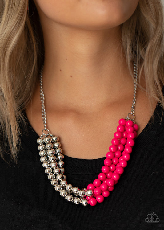 Paparazzi Accessories - Layer After Layer - Pink Necklace  #0141