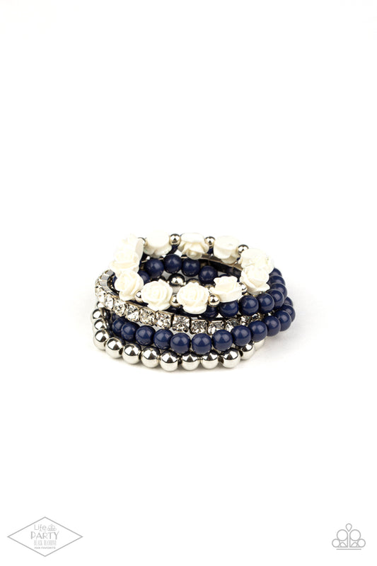 Paparazzi - Rose Garden Grandeur - Blue Bracelets  #1109