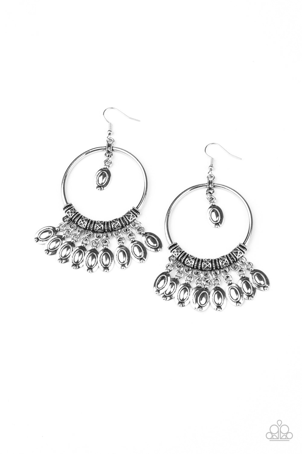 Paparazzi - Metallic Harmony - Silver Earrings