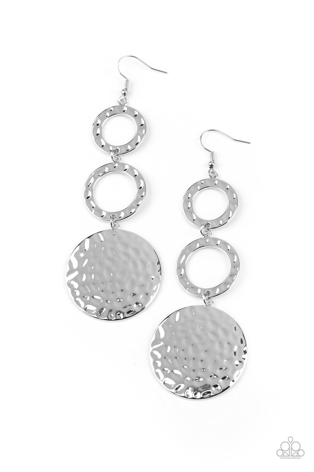 Paparazzi - Blooming Baubles - Silver Earrings  #1805