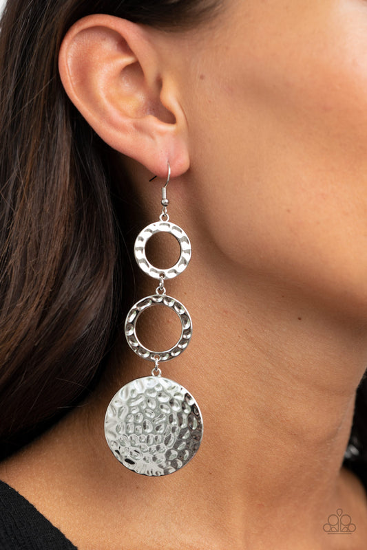 Paparazzi - Blooming Baubles - Silver Earrings  #1805