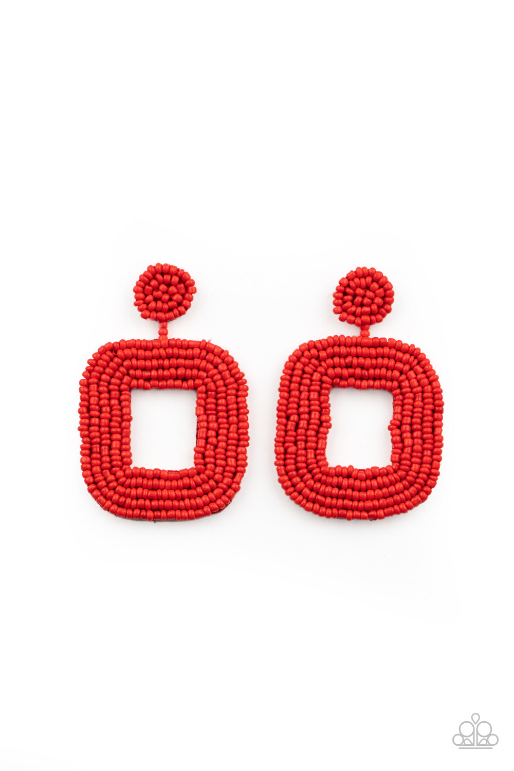 Paparazzi - Beaded Bella - Red Earrings