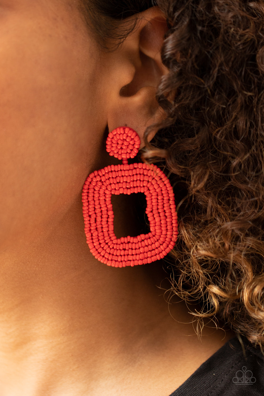 Paparazzi - Beaded Bella - Red Earrings