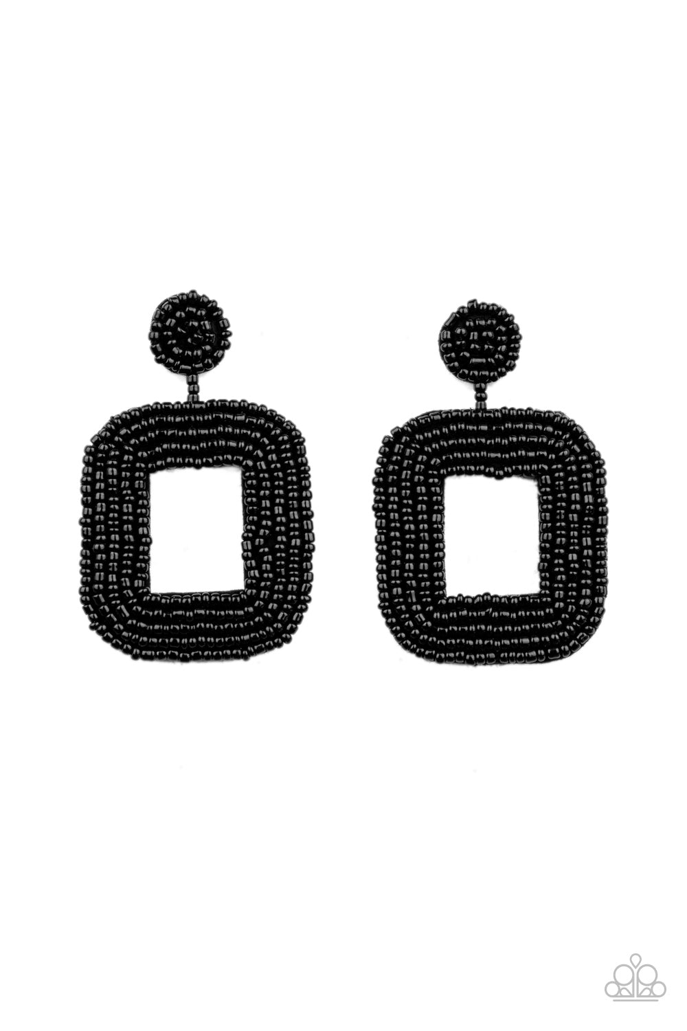 Paparazzi - Beaded Bella - Black Earrings