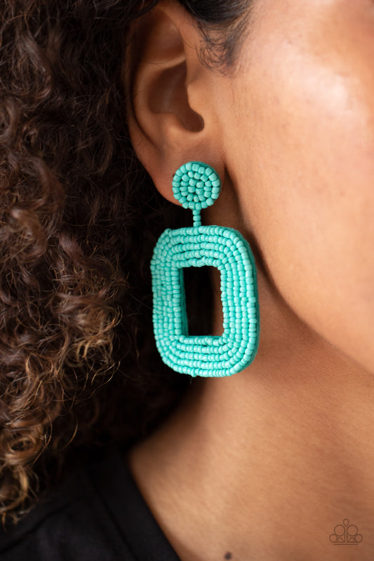 Paparazzi - Beaded Bella - Blue Earrings #1289