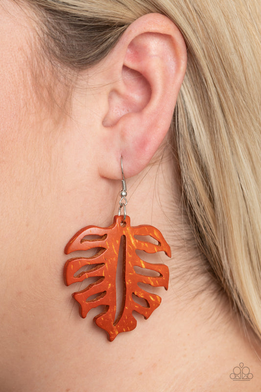 Paparazzi Shake Your PALMS PALMS - Orange Earrings  #1717