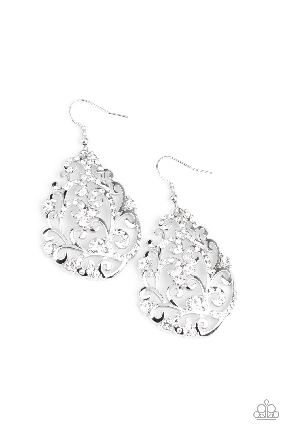 Paparazzi - Winter Garden - White Earrings  #1272