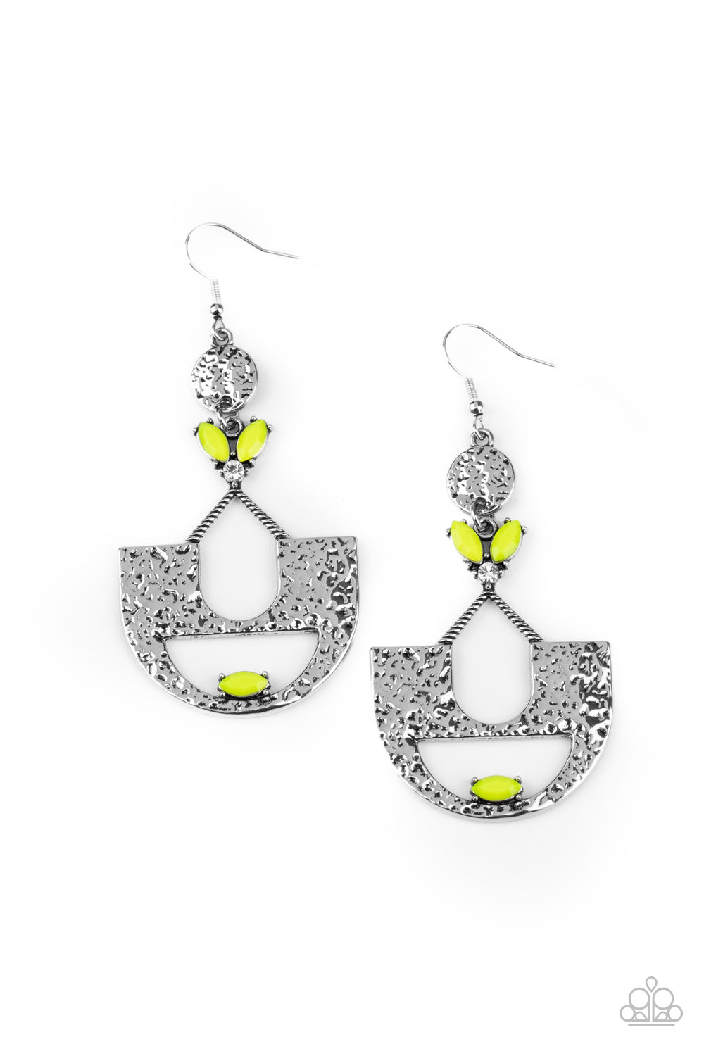 Paparazzi Accessories - Modern Day Mecca - Yellow Earrings  #1722