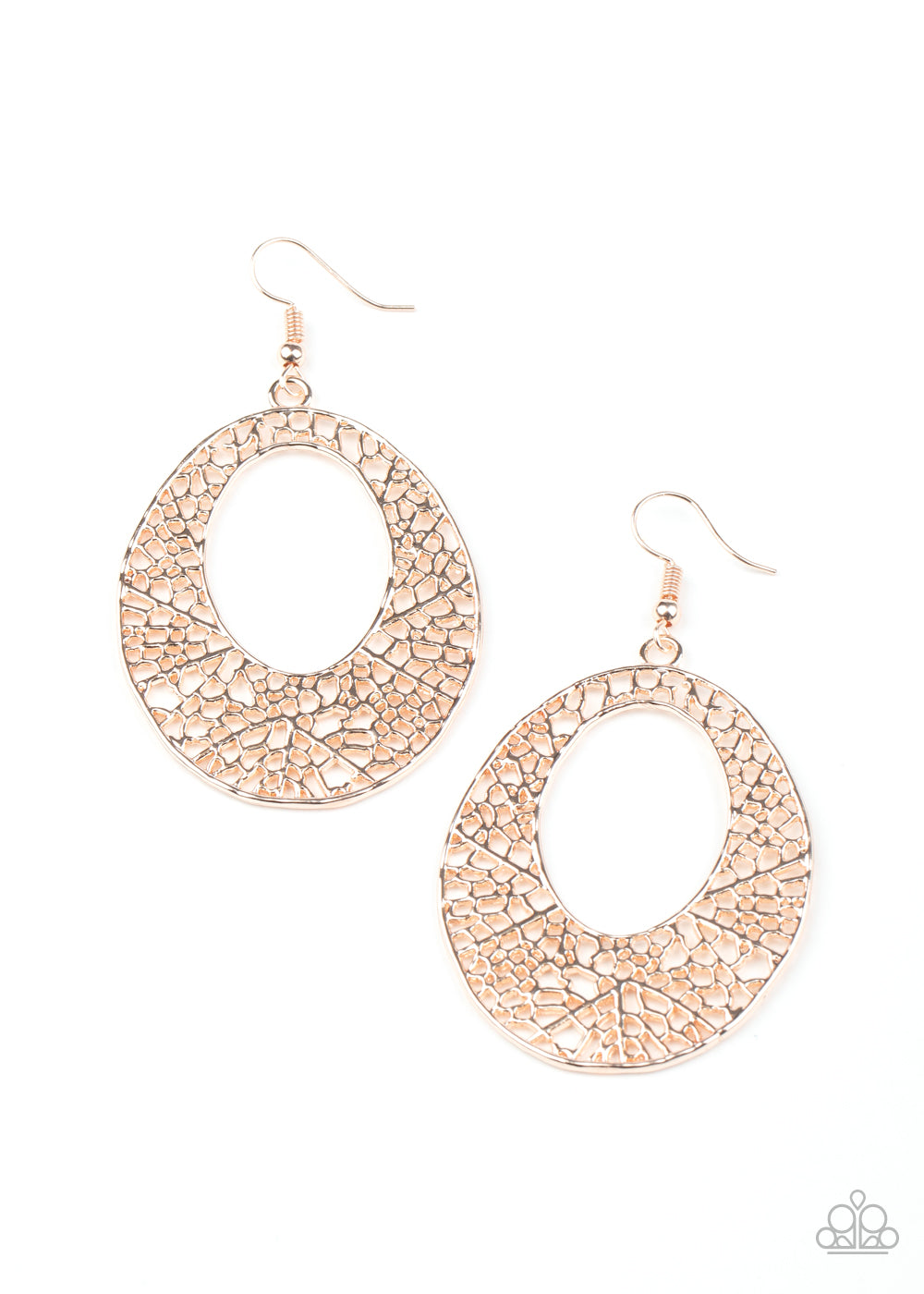 Paparazzi - Serenely Shattered - Rose Gold Earring #2097