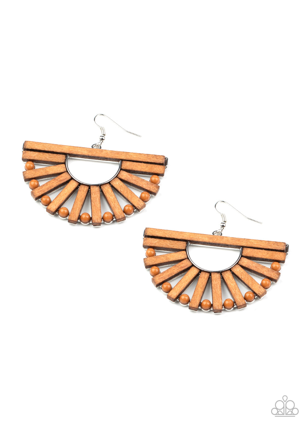 Paparazzi - Wooden Wonderland - Brown Earrings #0897