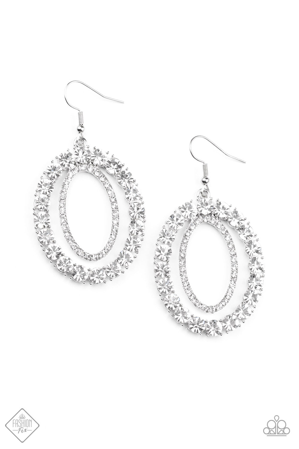 Paparazzi - Deluxe Luxury White Earrings