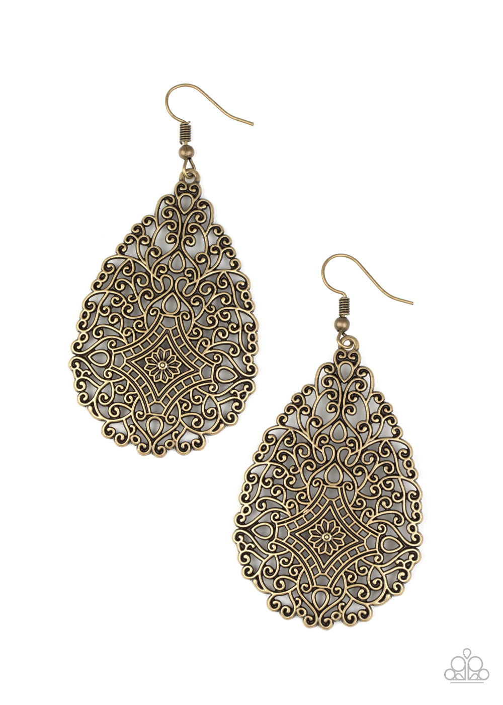 Paparazzi - Napa Valley Vintage - Brass Earrings  #0930