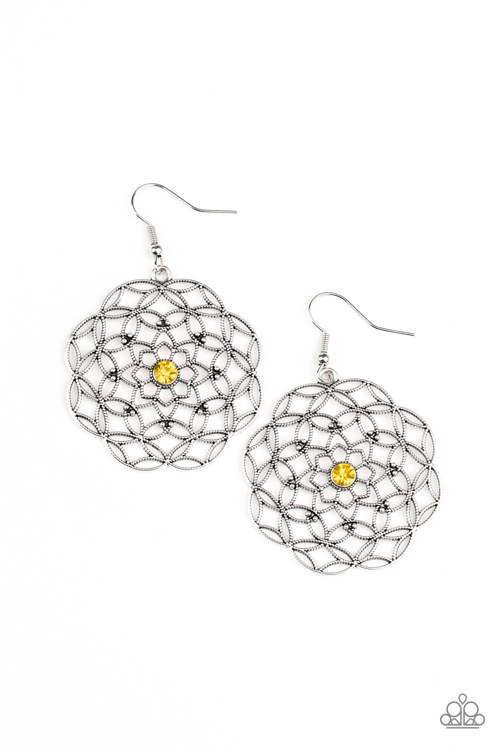 Paparazzi - Botanical Bash - Yellow Earrings  #1734