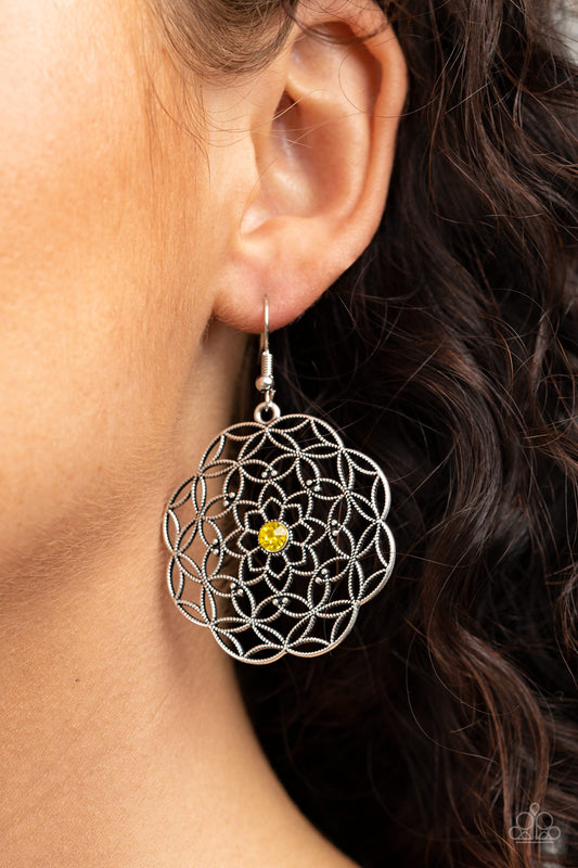 Paparazzi - Botanical Bash - Yellow Earrings  #1734