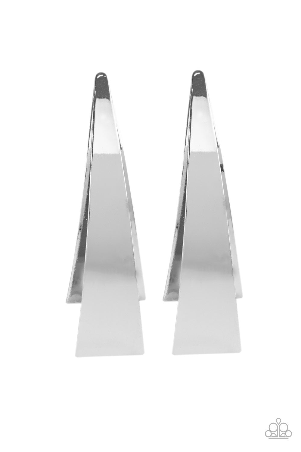 Paparazzi - Underestimated Edge - Silver Earrings  #0872