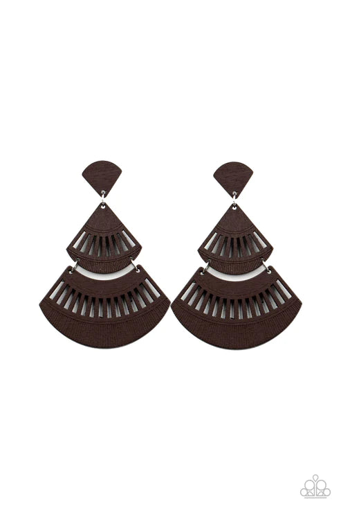 Paparazzi - Oriental Oasis - Brown Earrings W#066