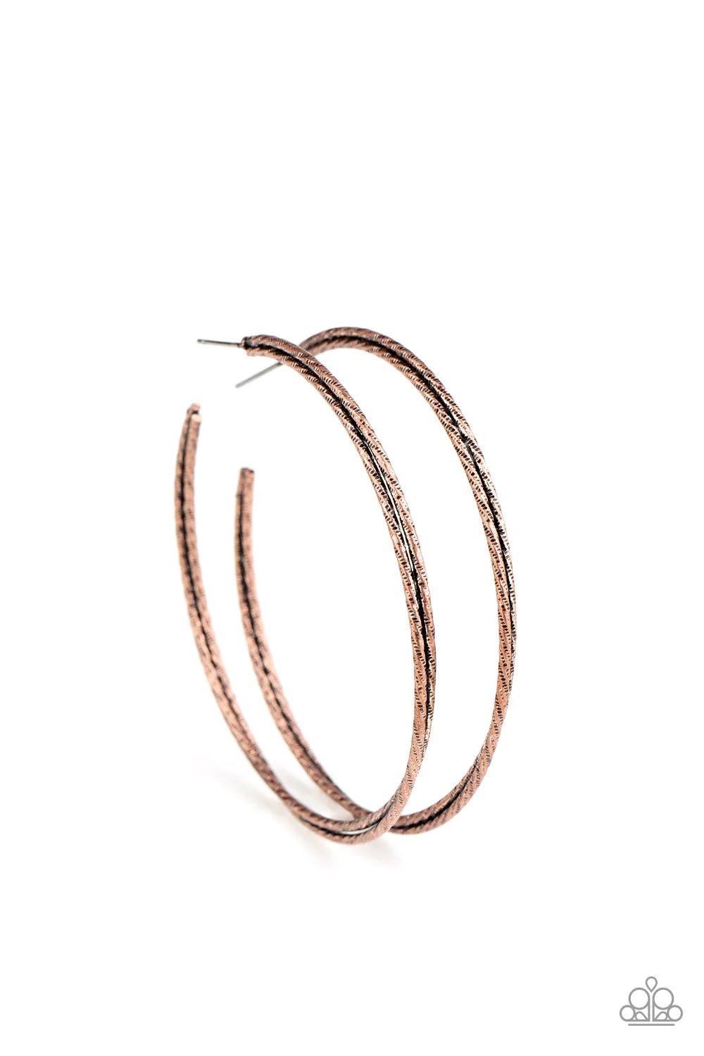 Paparazzi - Curved Couture - Copper Earrings  #1873