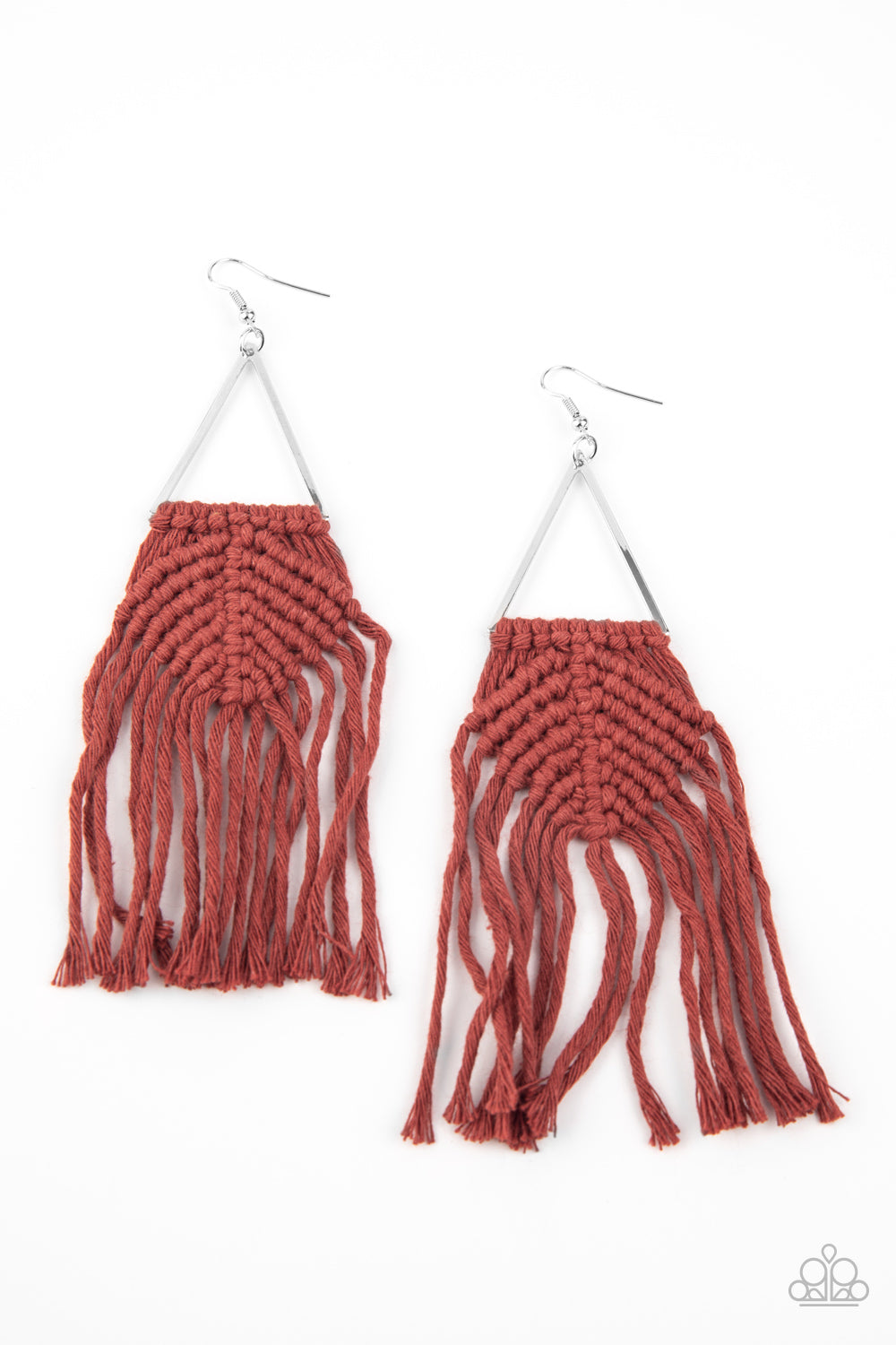 Paparazzi - Macrame Jungle - Brown Earrings   #1752