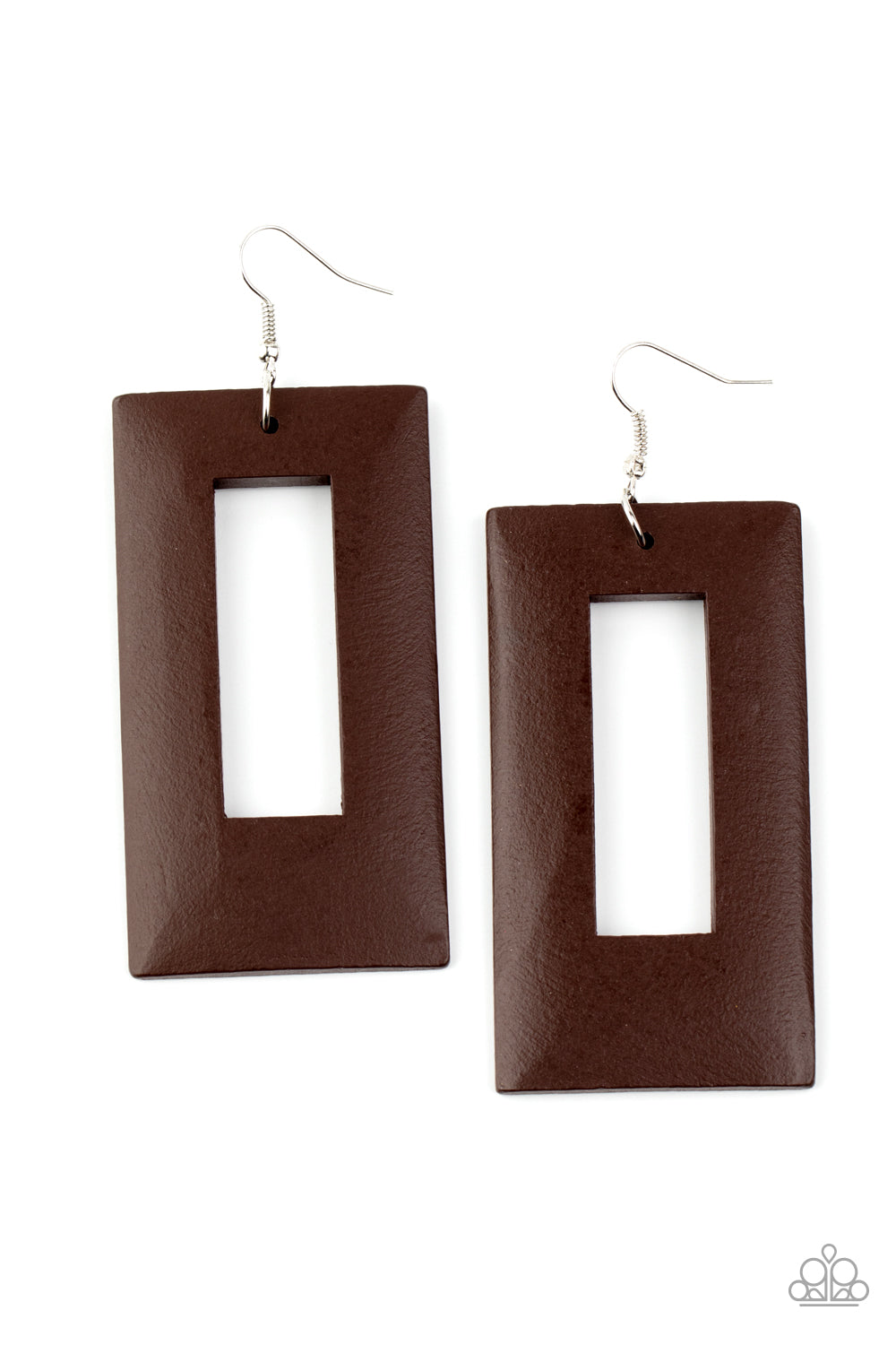 Paparazzi - Totally Framed - Brown Earrings