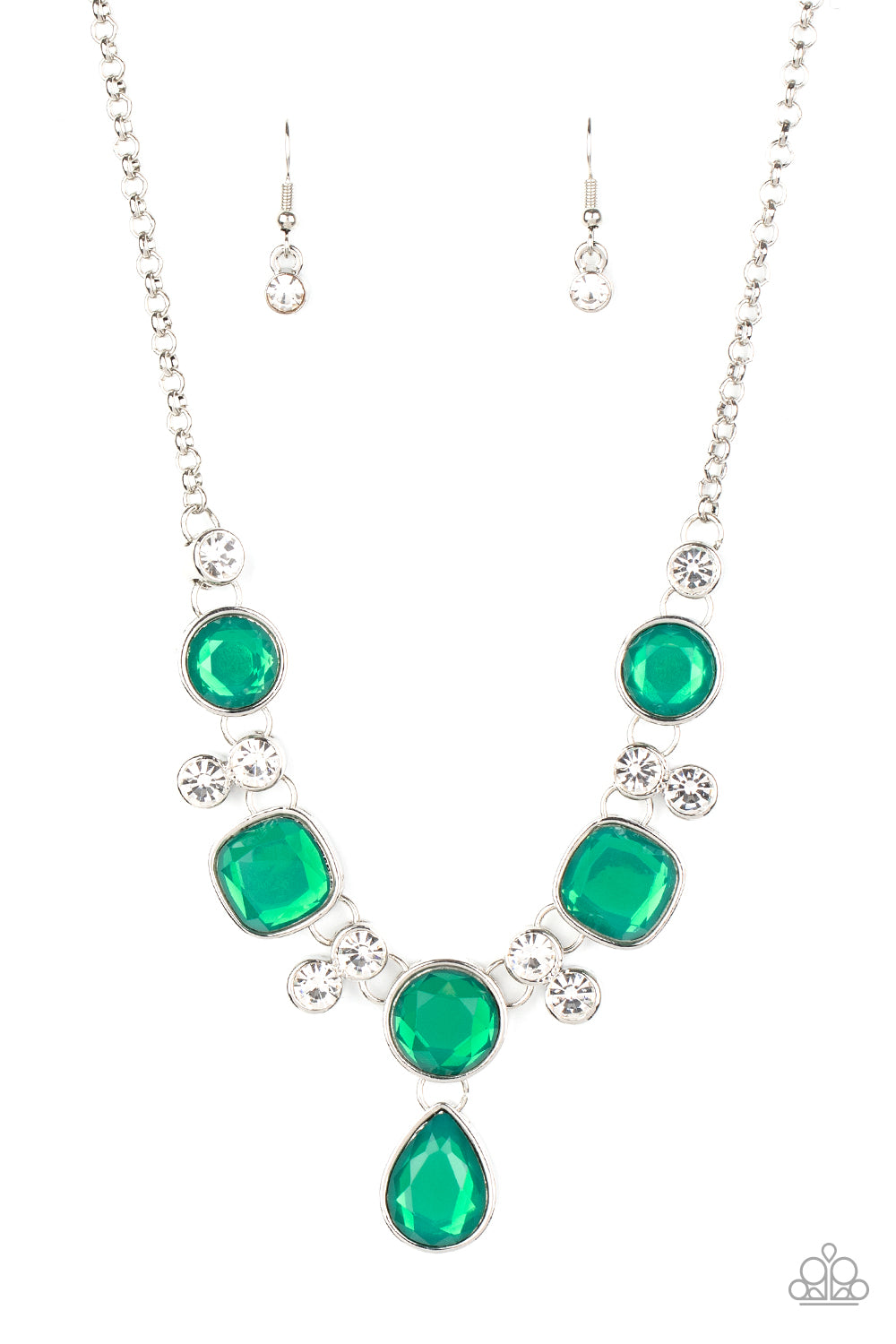 Paparazzi- Crystal Cosmos - Green Necklace  #0432