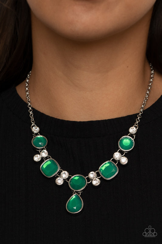 Paparazzi- Crystal Cosmos - Green Necklace  #0432