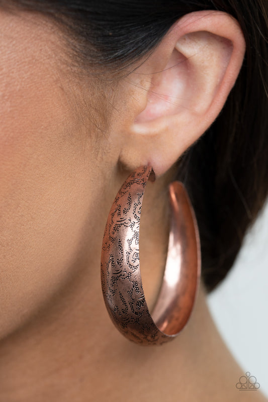 Paparazzi - Sahara Sandstorm - Copper Earrings  #1022