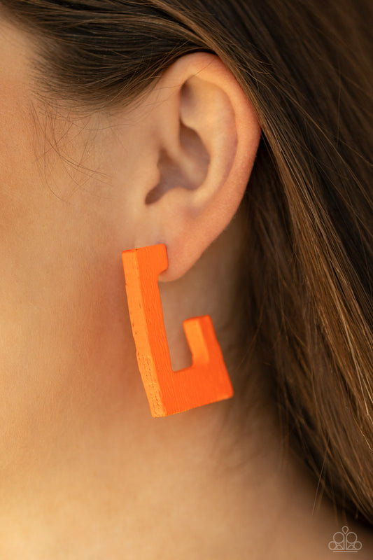 Paparazzi The Girl Next OUTDOOR - Orange Earrings  #1711