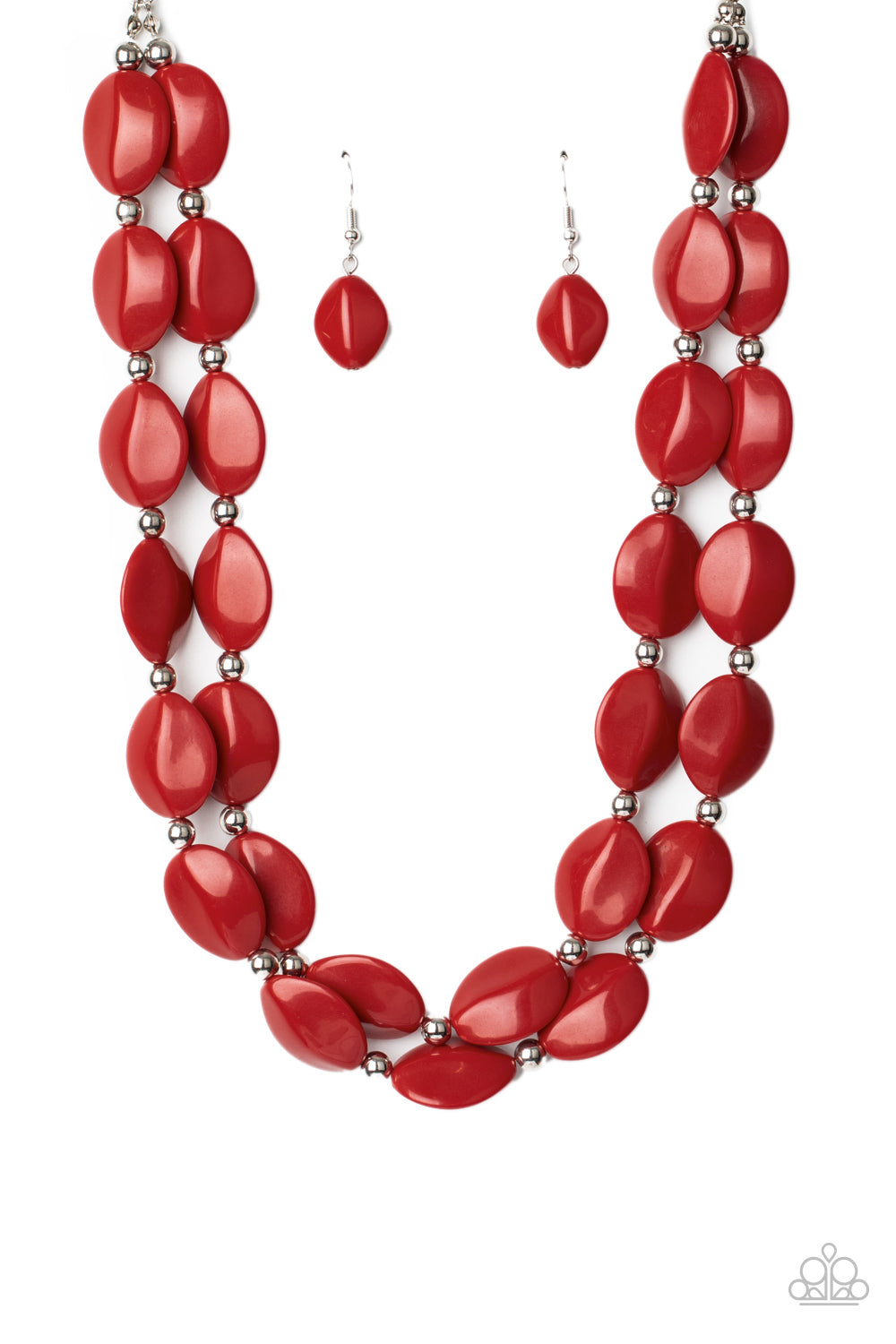 Paparazzi Accessories - Two-Story Stunner - Red Necklace #0158