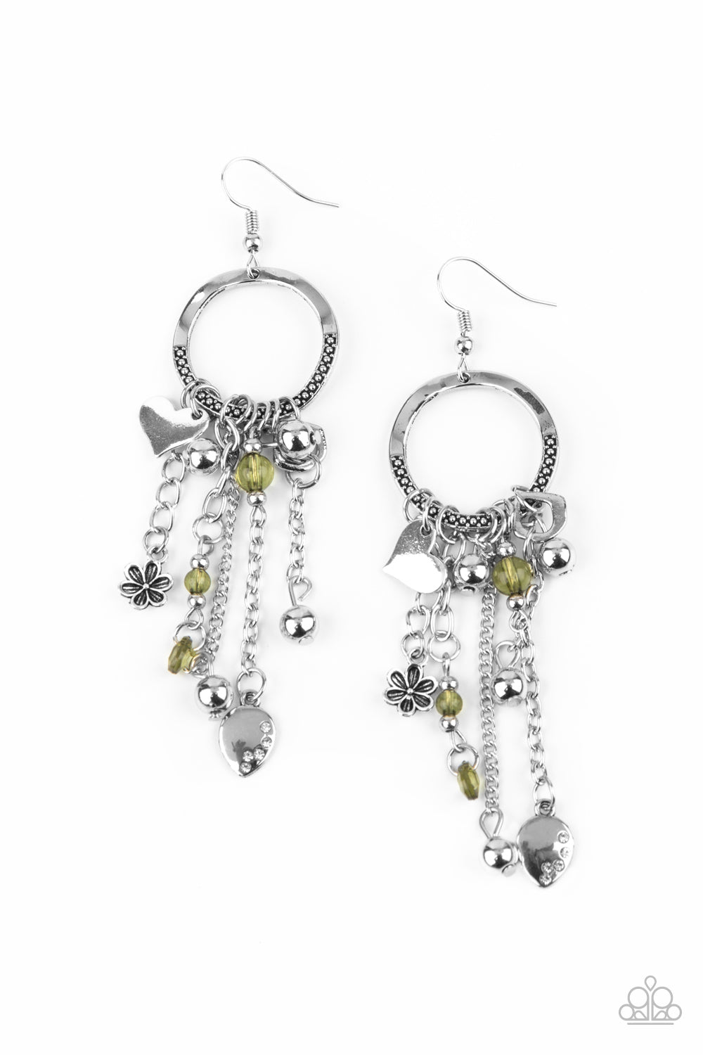 Paparazzi - Charm School - Green Earrings #0855