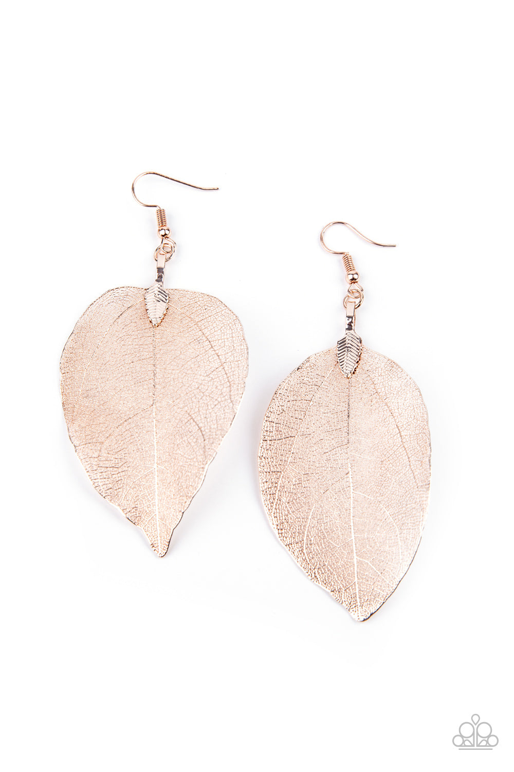 Paparazzi - Leafy Legacy - Rose Gold Earrings