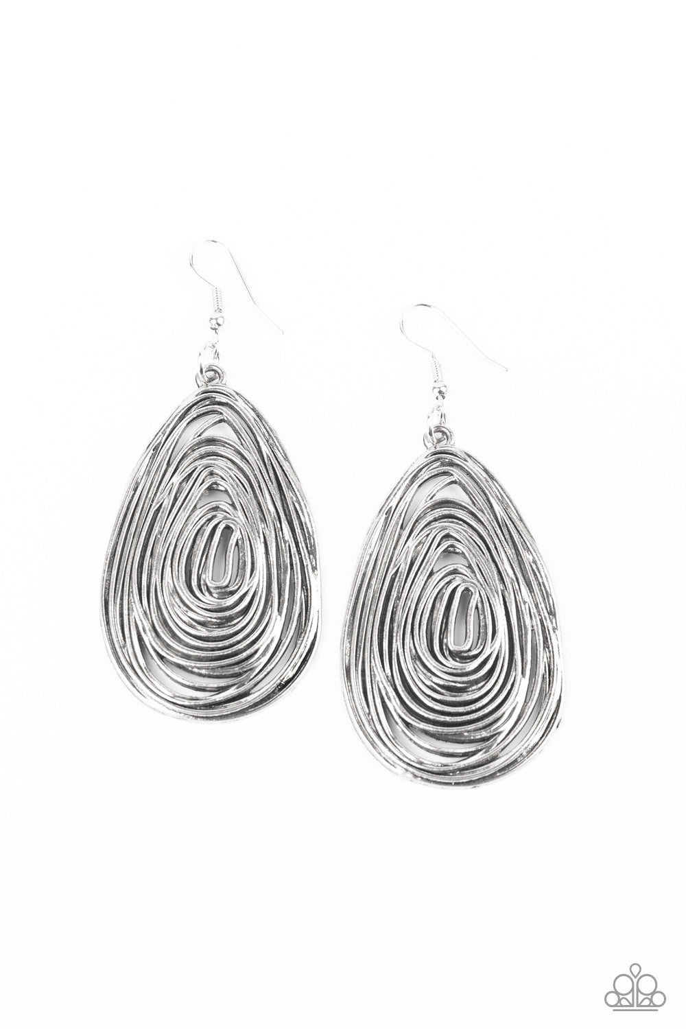 Paparazzi - Rural Ripples - Silver Earrings  #1831