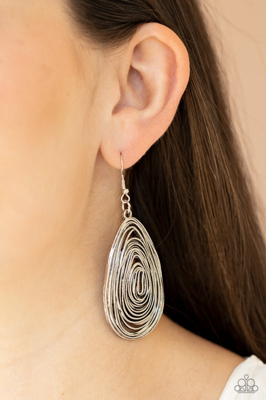 Paparazzi - Rural Ripples - Silver Earrings  #1831