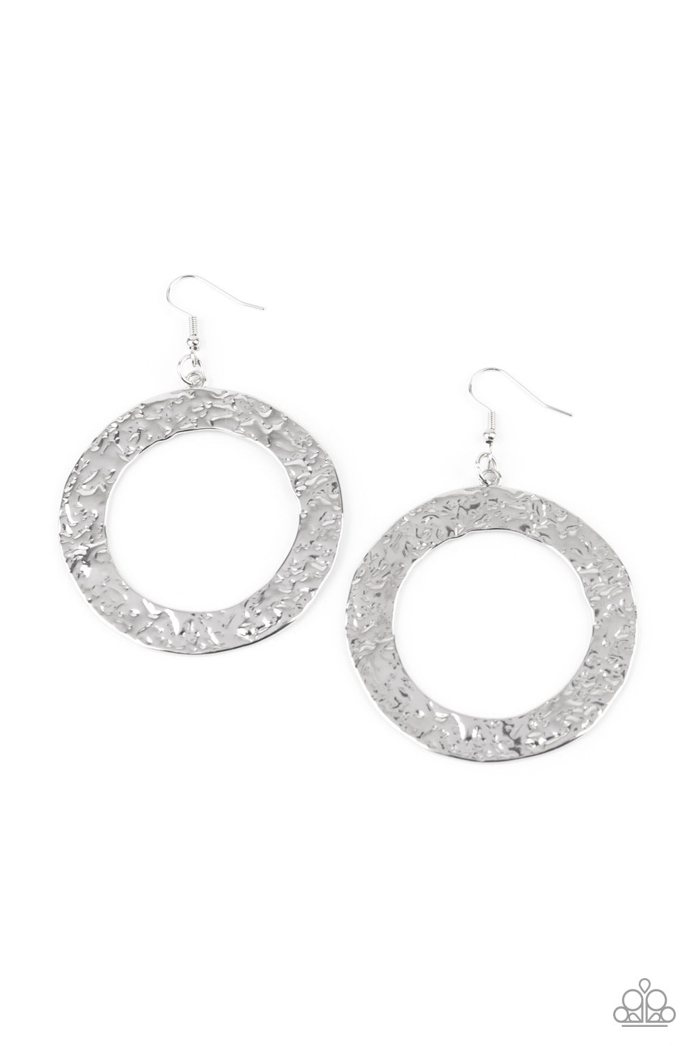 Paparazzi - PRIMAL Meridian - Silver Earrings  #0906