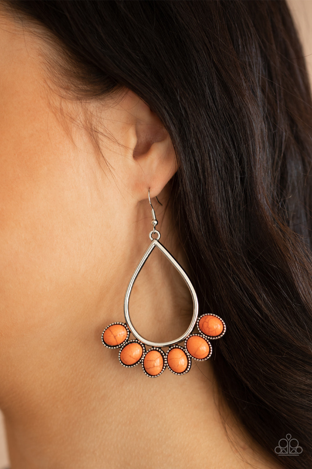 Paparazzi - Stone Sky - Orange Earrings #0852